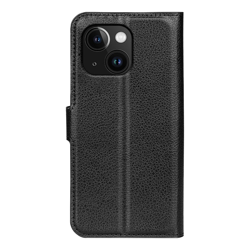 iPhone 15 PU Wallet Case [Black]