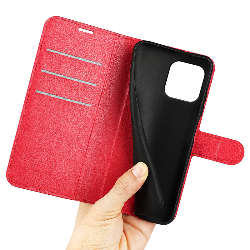 iPhone 15 PU Wallet Case [Red]