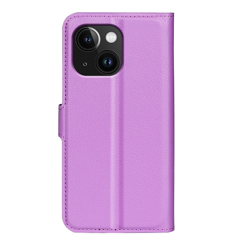 iPhone 15 PU Wallet Case [Purple]