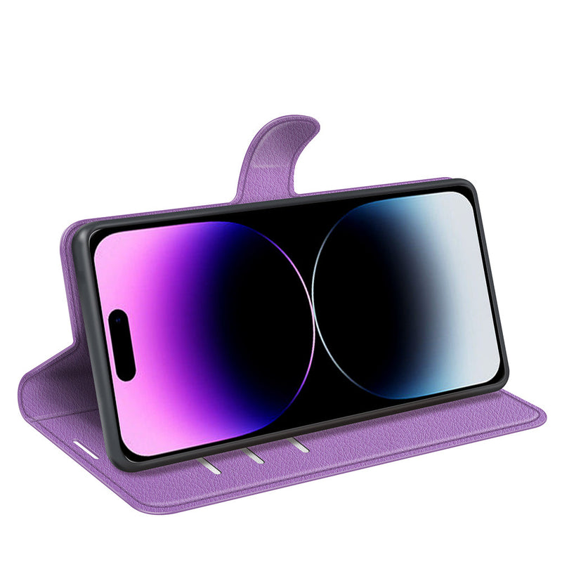 iPhone 15 PU Wallet Case [Purple]