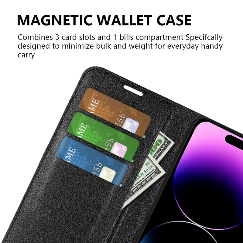 iPhone 15 PU Wallet Case [Purple]
