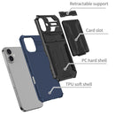 iPhone 16 Heavy Duty Kickstand Card Holder Case Shockproof Navy