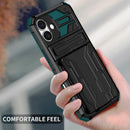 iPhone 16 Heavy Duty Kickstand Card Holder Case Shockproof Teal