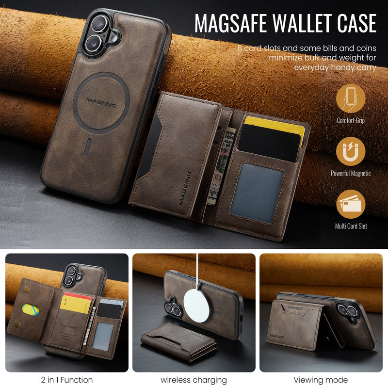 iPhone 16 DG.Ming MagSafe Wallet Case (Coffee)