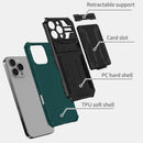 iPhone 16 Pro Heavy Duty Kickstand Card Holder Case Shockproof Teal