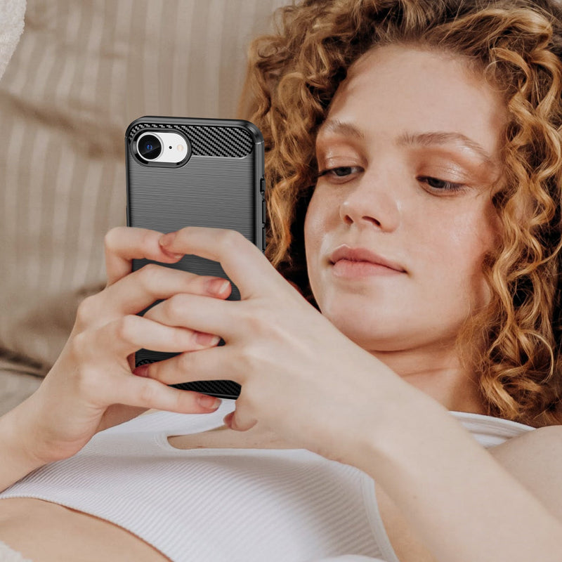 iPhone 16e Carbon Fibre Brushed Case [Black]