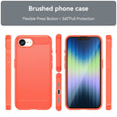 iPhone 16e 17e Carbon Fibre TPU Case Slim Shockproof Cover Red