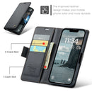 iPhone 16e 17e CaseMe Retro Wallet Case Black