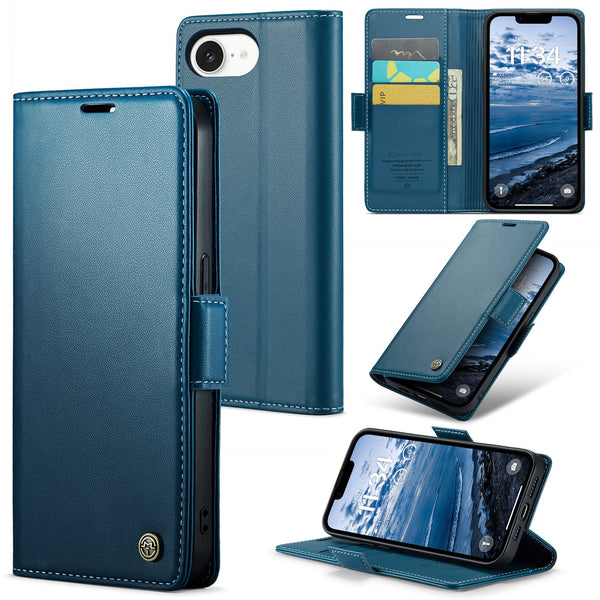 iPhone 16e CaseMe Retro Wallet Case [Navy]