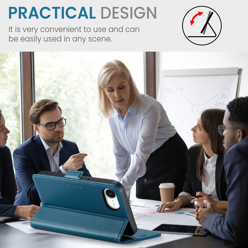 iPhone 16e CaseMe Retro Wallet Case [Navy]