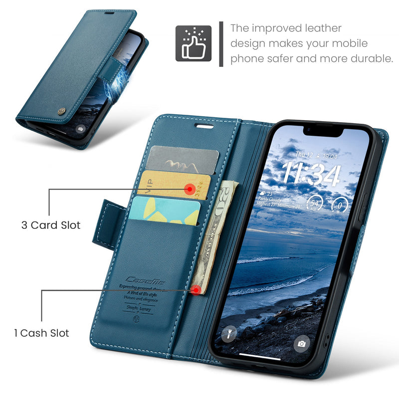 iPhone 16e CaseMe Retro Wallet Case [Navy]