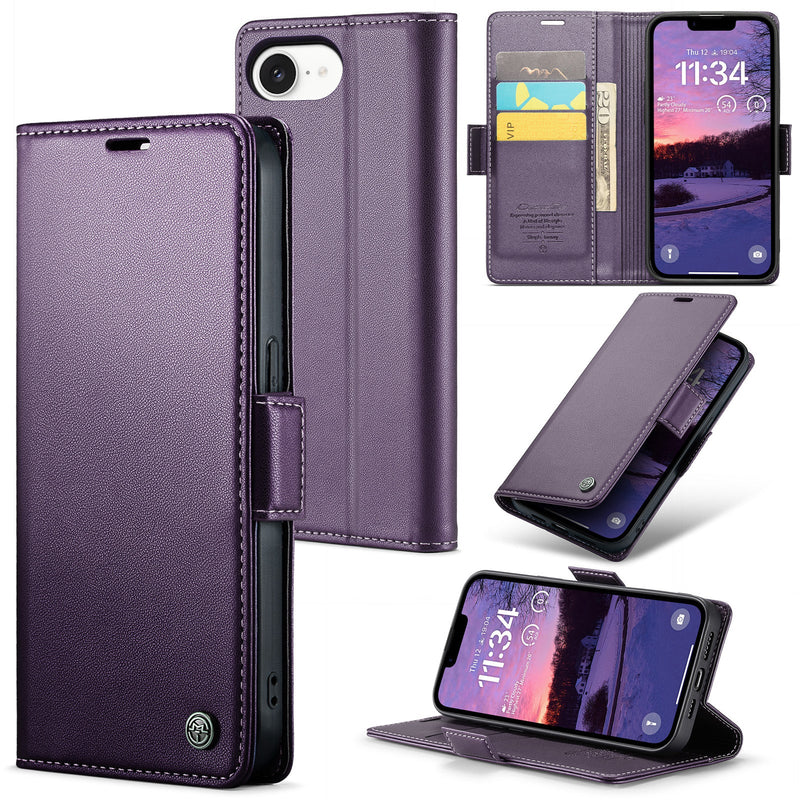 iPhone 16e CaseMe Retro Wallet Case [Purple]