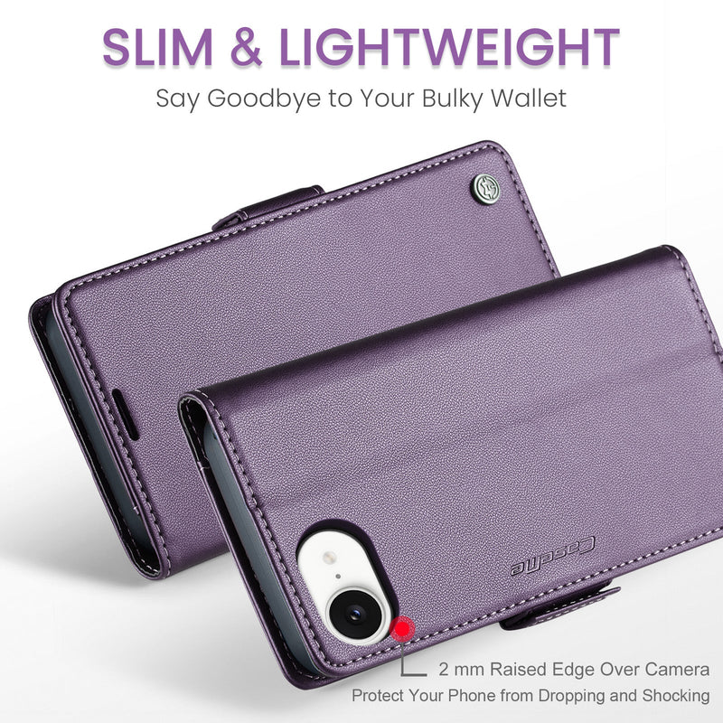 iPhone 16e CaseMe Retro Wallet Case [Purple]