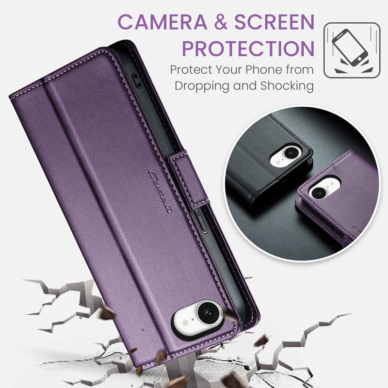 iPhone 16e CaseMe Retro Wallet Case [Purple]