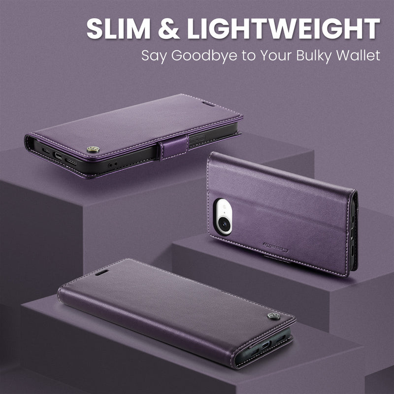 iPhone 16e CaseMe Retro Wallet Case [Purple]