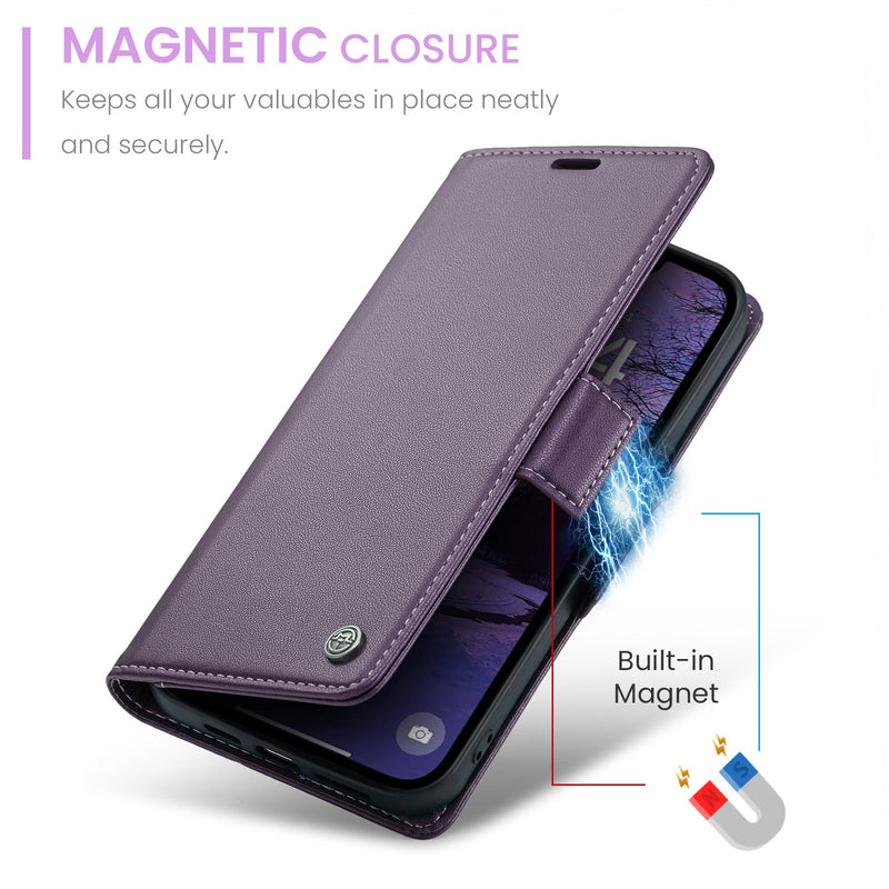 iPhone 16e CaseMe Retro Wallet Case [Purple]