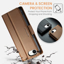 iPhone 16e CaseMe Retro Wallet Case [Brown]