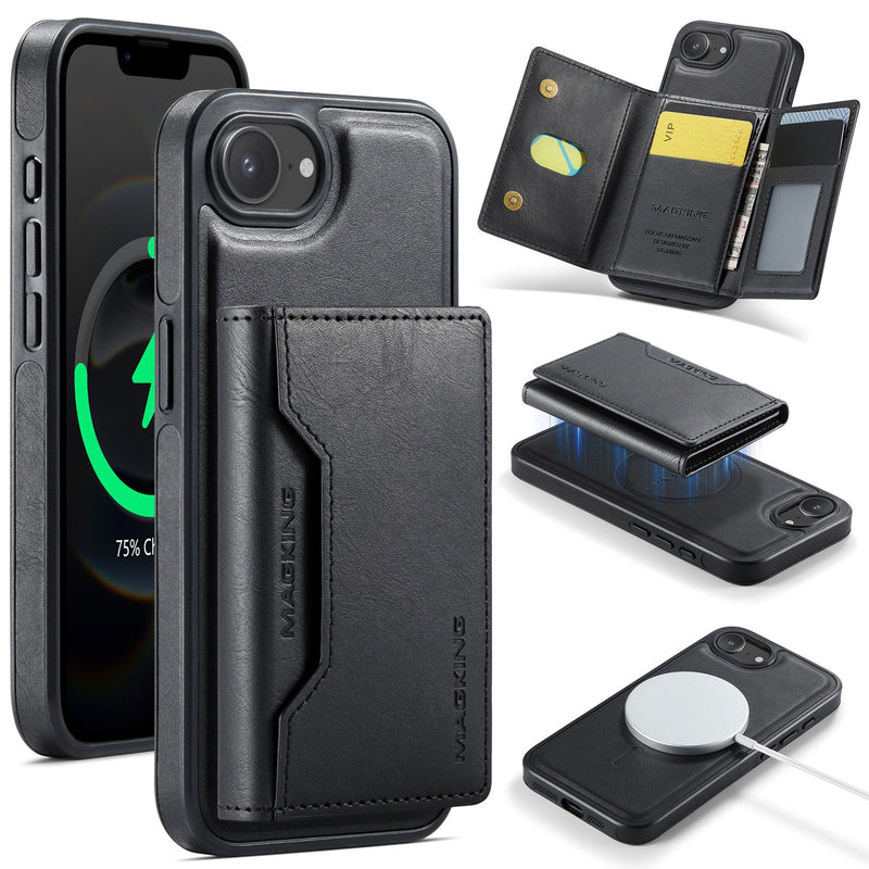 iPhone 16e DG.Ming MagSafe Wallet Case [Black]