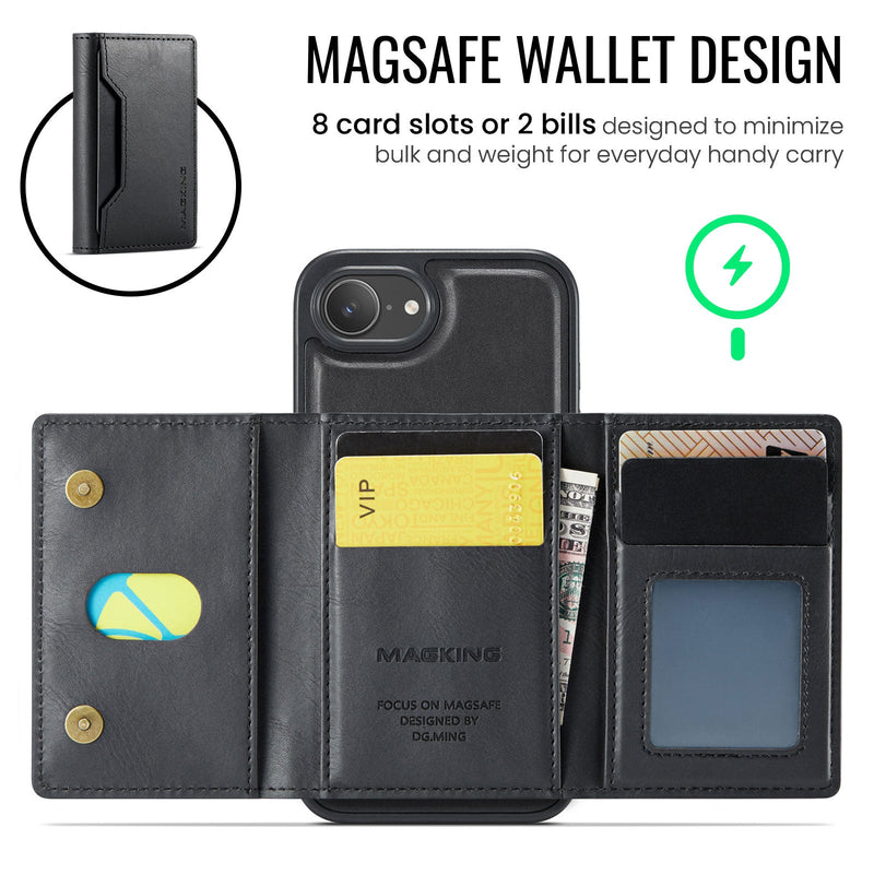 iPhone 16e DG.Ming MagSafe Wallet Case [Black]