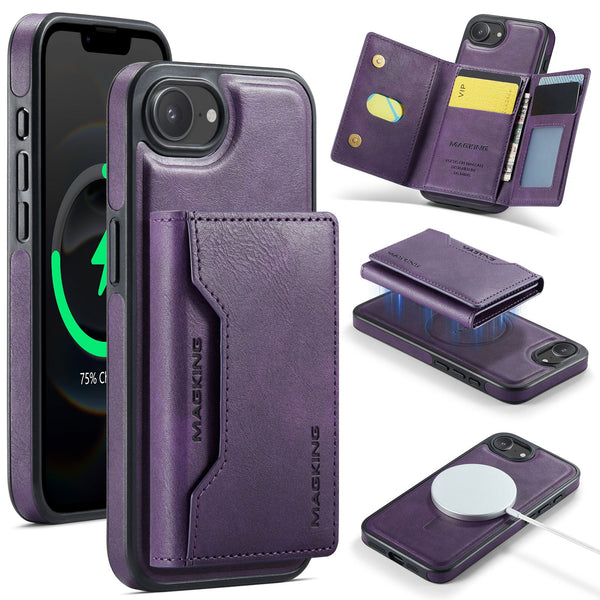 iPhone 16e DG.Ming MagSafe Wallet Case [Purple]