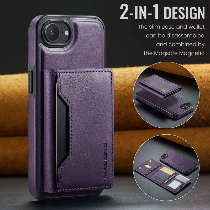 iPhone 16e DG.Ming MagSafe Wallet Case [Purple]