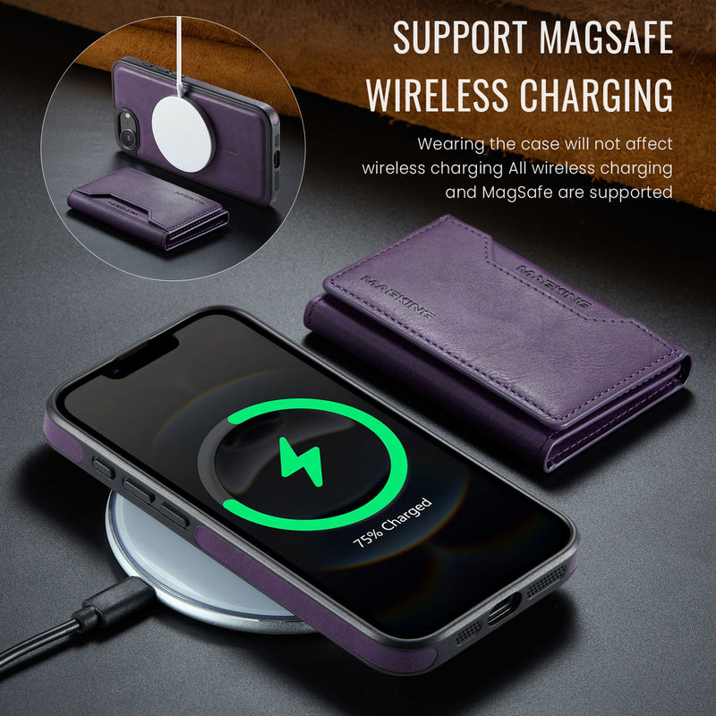 iPhone 16e DG.Ming MagSafe Wallet Case [Purple]