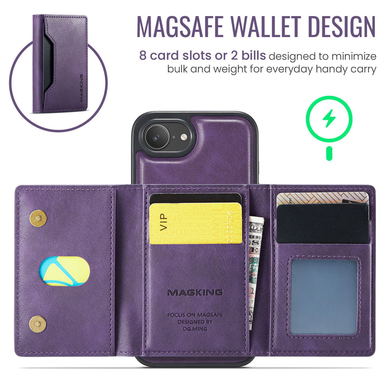 iPhone 16e DG.Ming MagSafe Wallet Case [Purple]
