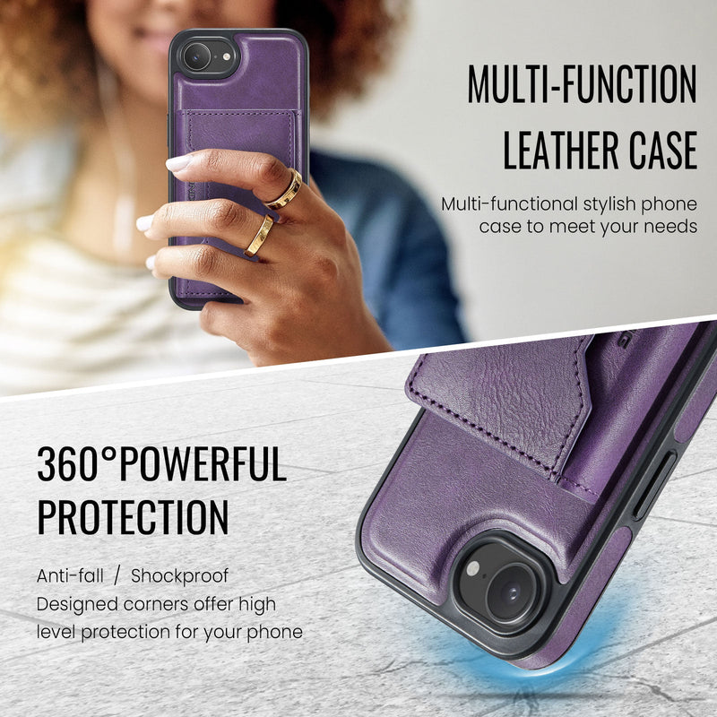 iPhone 16e DG.Ming MagSafe Wallet Case [Purple]