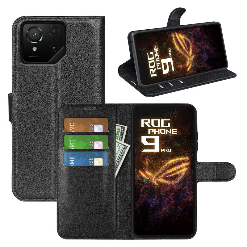 Asus ROG Phone 9 Pro PU Leather Wallet Case [Black]