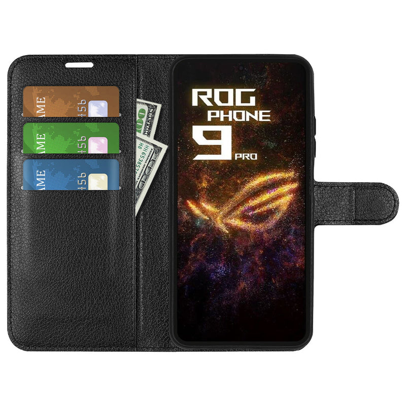 Asus ROG Phone 9 Pro PU Leather Wallet Case [Black]
