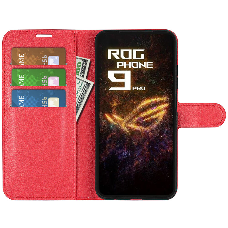 Asus ROG Phone 9 Pro PU Leather Wallet Case [Red]