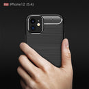 iPhone 12Mini (5.4") Carbon Fibre TPU Case Slim Shockproof Cover Red