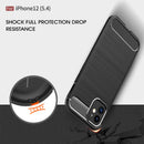 iPhone 12Mini (5.4") Carbon Fibre TPU Case Slim Shockproof Cover Black