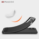 iPhone 12Mini (5.4") Carbon Fibre TPU Case Slim Shockproof Cover Black