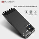iPhone 12Mini (5.4") Carbon Fibre TPU Case Slim Shockproof Cover Black