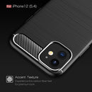 iPhone 12Mini (5.4") Carbon Fibre TPU Case Slim Shockproof Cover Black