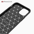 iPhone 12Mini (5.4") Carbon Fibre TPU Case Slim Shockproof Cover Black