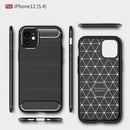 iPhone 12Mini (5.4") Carbon Fibre TPU Case Slim Shockproof Cover Black
