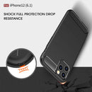 iPhone 12/12Pro (6.1") Carbon Fibre TPU Case Slim Shockproof Cover Red