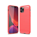 iPhone 12ProMax (6.7") Carbon Fibre TPU Case Slim Shockproof Cover Red