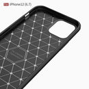 iPhone 12ProMax (6.7") Carbon Fibre TPU Case Slim Shockproof Cover Black