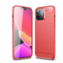 iPhone 13ProMax Carbon Fibre TPU Case Slim Shockproof Cover Red