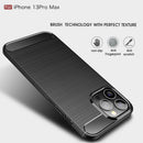 iPhone 13ProMax Carbon Fibre TPU Case Slim Shockproof Cover Red