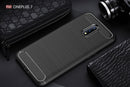 OnePlus 7 Carbon Fibre TPU Case Slim Shockproof Cover Black