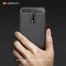 OnePlus 7 Carbon Fibre TPU Case Slim Shockproof Cover Black