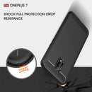 OnePlus 7 Carbon Fibre TPU Case Slim Shockproof Cover Black