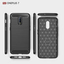 OnePlus 7 Carbon Fibre TPU Case Slim Shockproof Cover Black