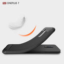 OnePlus 7 Carbon Fibre TPU Case Slim Shockproof Cover Black