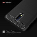 OnePlus 7 Carbon Fibre TPU Case Slim Shockproof Cover Black