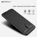 OnePlus 7 Carbon Fibre TPU Case Slim Shockproof Cover Black